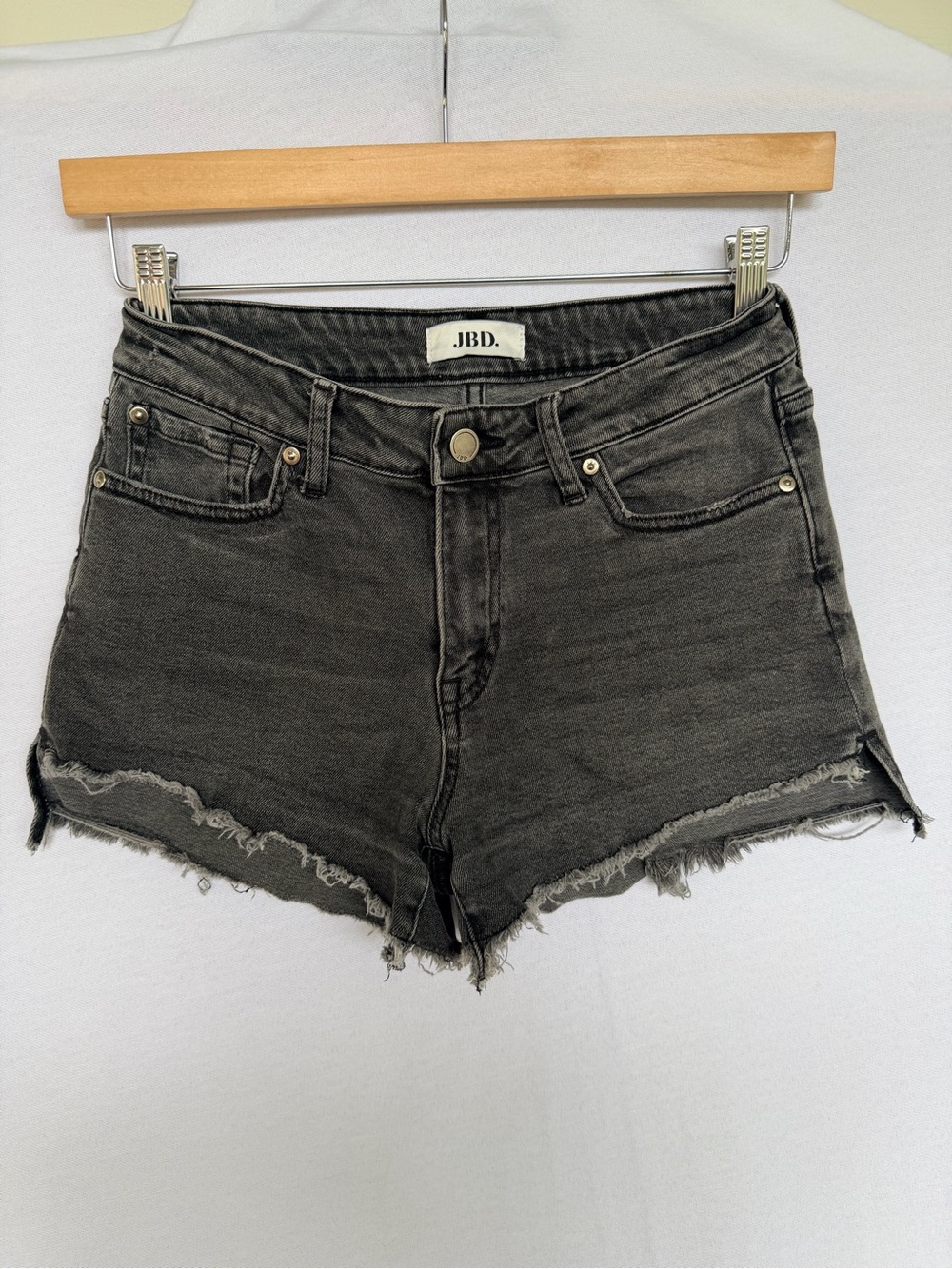 JBD Just Black Denim Black Distressed Cutoff Shorts Medium Jorts